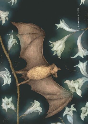 Bat and Moonflowers da Jessica Roux