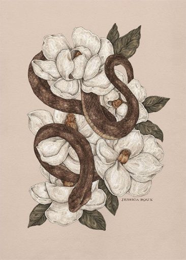 Snake and Magnolias da Jessica Roux