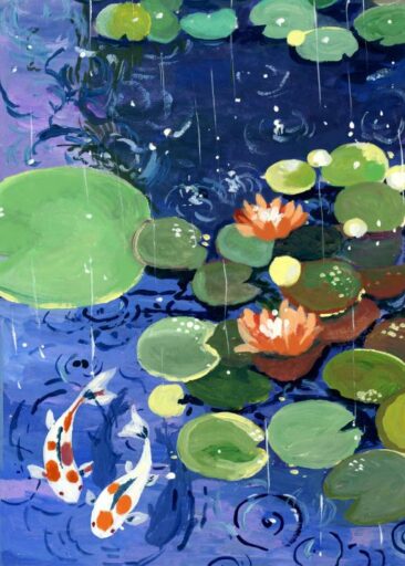 Water lily in the rain da Zoe Art Garden