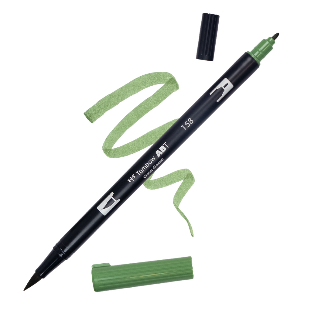 Tombow ABT Dual Brush 158 Dark Olive Green